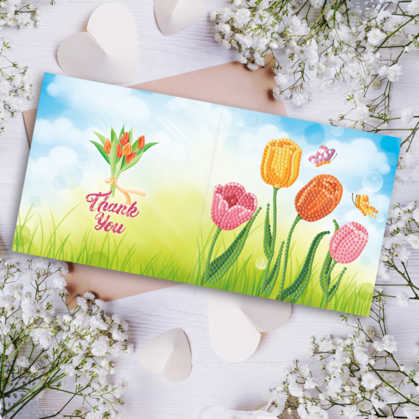 Diamond Painting Wenskaart Tulpen