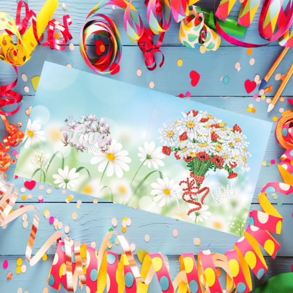 Diamond Painting Wenskaart Bos Bloemen