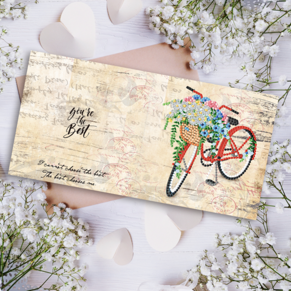 Diamond Painting Wenskaart Fiets