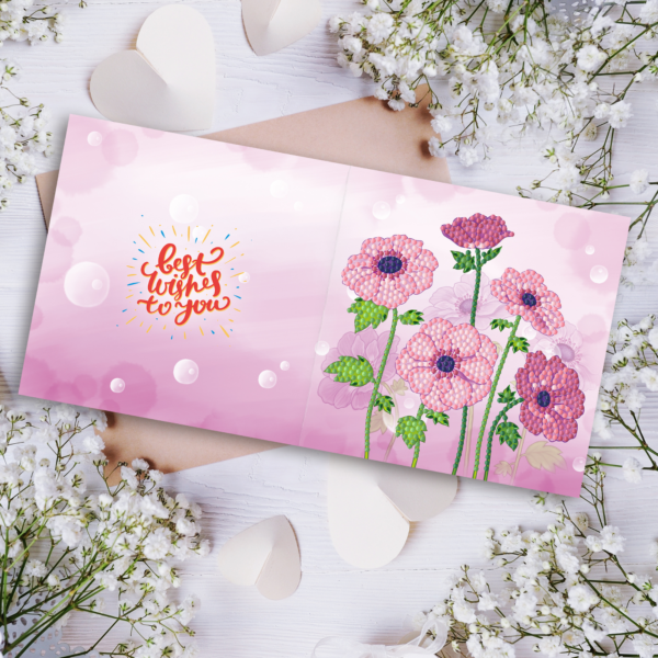 Diamond Painting Wenskaart Bloemen