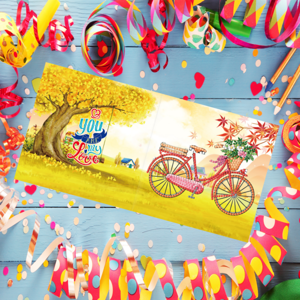Diamond Painting Wenskaart Fiets