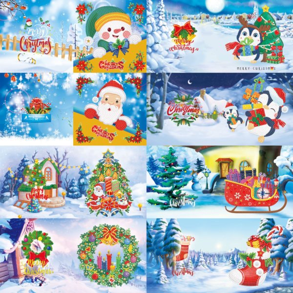 Adorzy Diamond Painting Kerstkaarten - Set 2