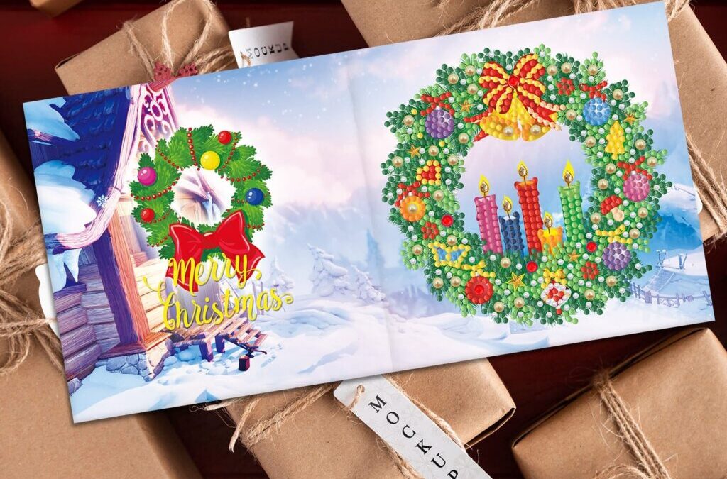Verras familie en vrienden met Diamond Painting kerstkaarten