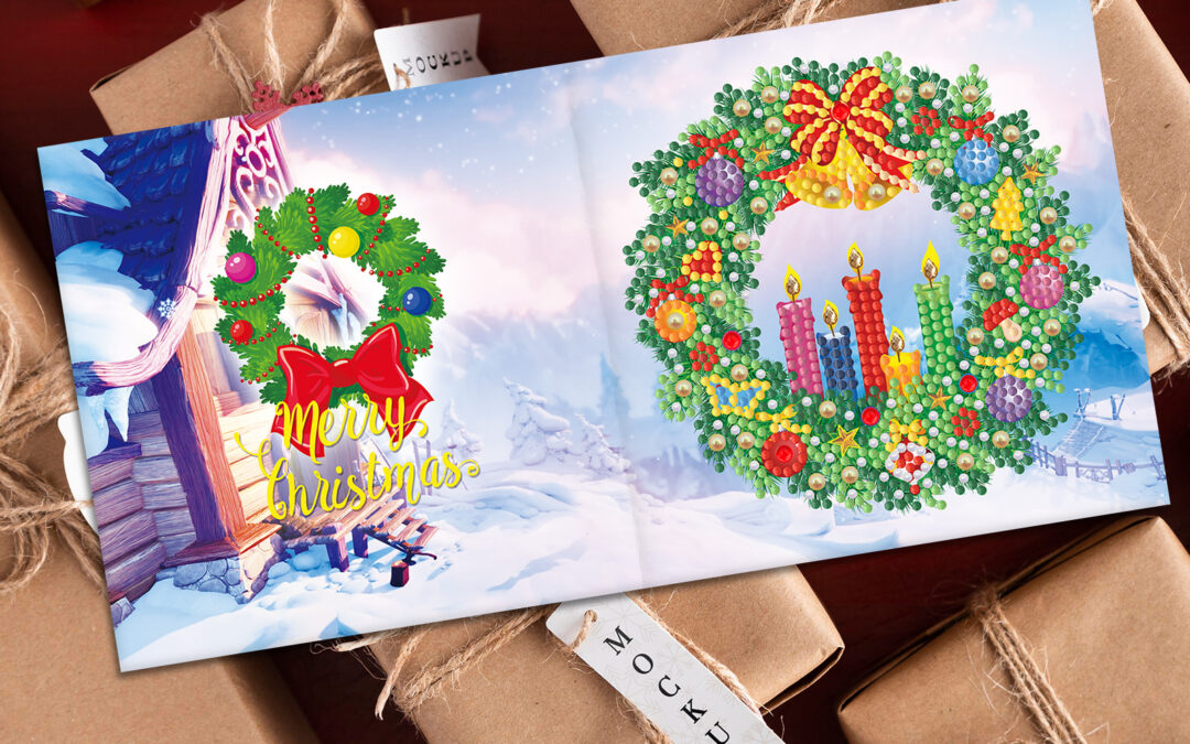 Verras familie en vrienden met Diamond Painting kerstkaarten