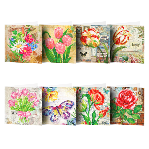 Adorzy Diamond Painting Kaarten Bloemen
