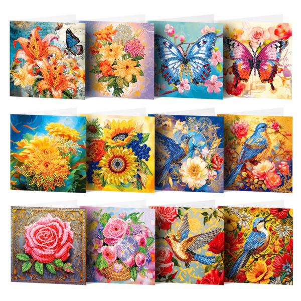 Diamond Painting Kaarten met bloemen