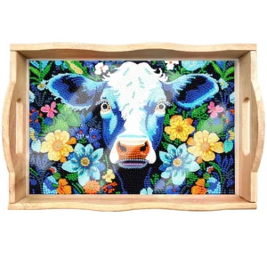 Diamond Painting Dienblad Koe