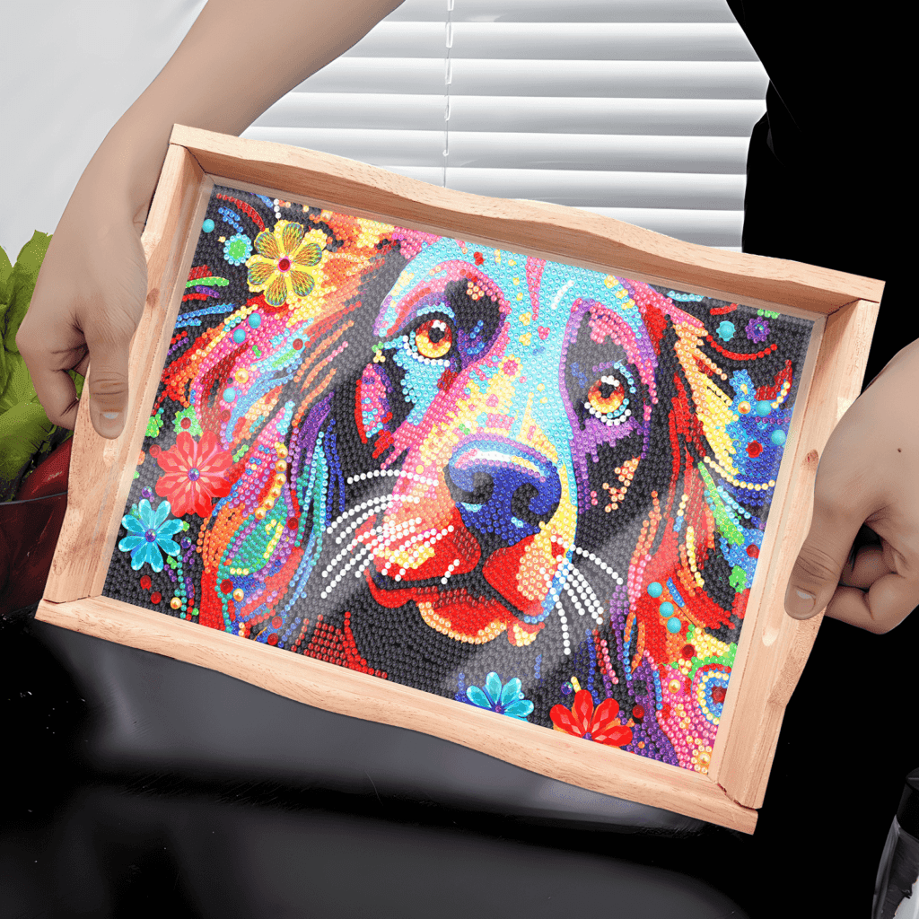 Diamond Painting Dienblad Hond