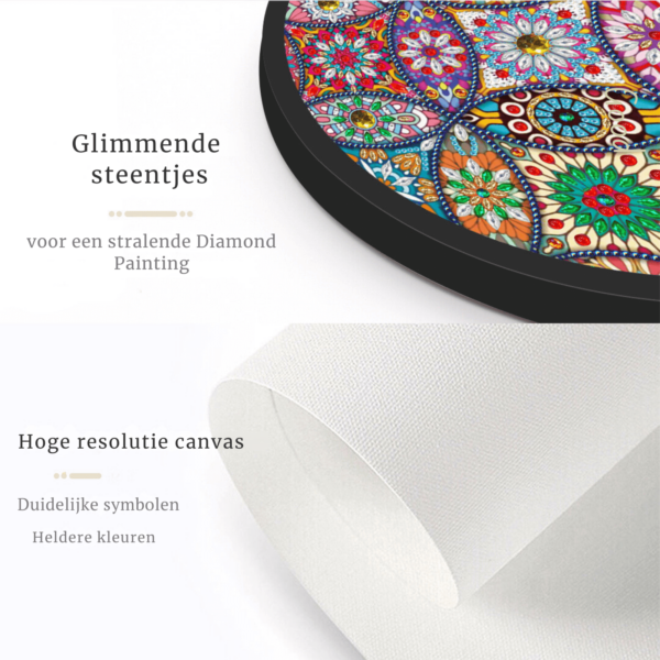 Diamond Painting Schilderij Rond Frame - Mandala