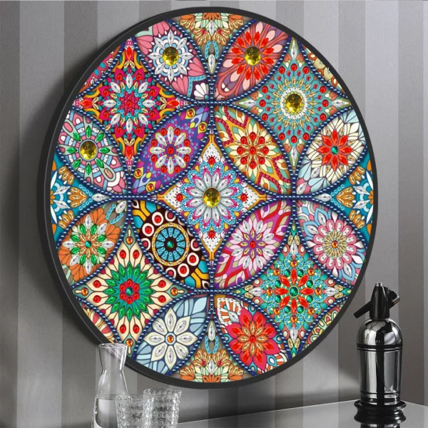 Diamond Painting Schilderij Rond Frame - Mandala