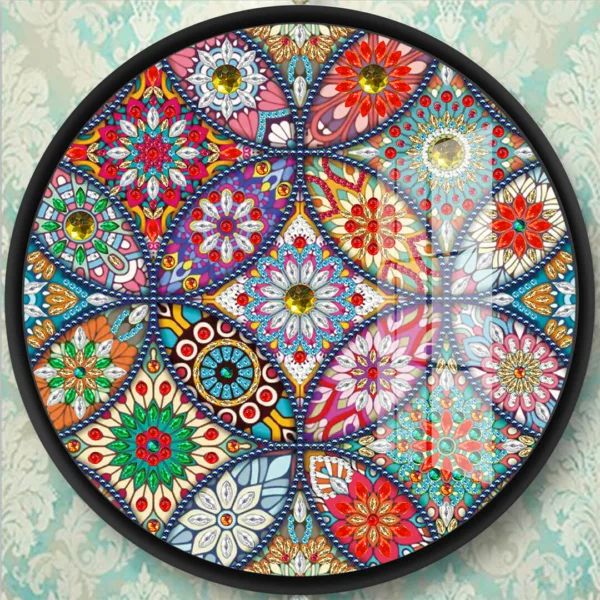 Diamond Painting Schilderij Rond Frame - Mandala