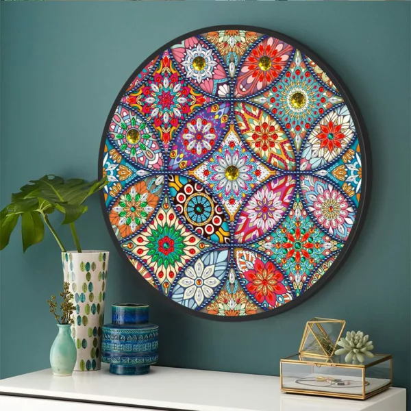 Diamond Painting Schilderij Rond Frame - Mandala