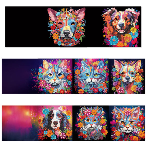Diamond Painting Kaarten Katten en Honden