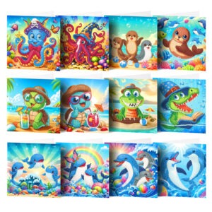 Diamond Painting Kaarten Oceaan Dieren