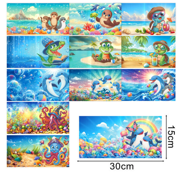 Diamond Painting Kaarten Oceaan Dieren