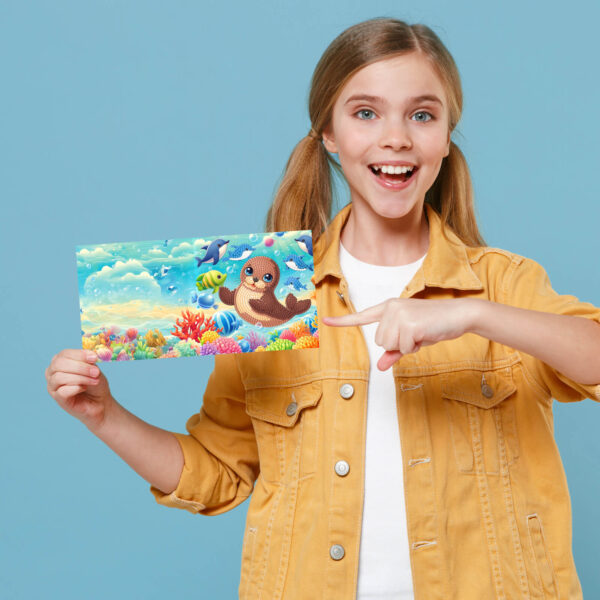 Diamond Painting Kaarten Oceaan Dieren