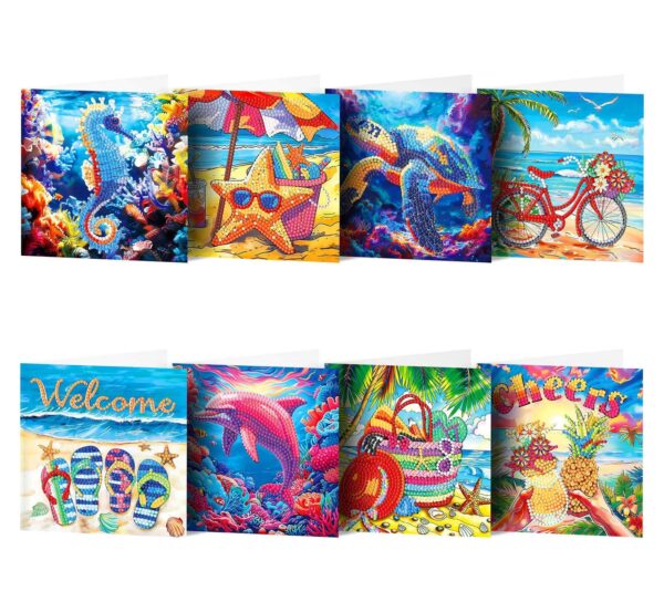 Diamond Painting Kaarten Vakantie en Onderwater