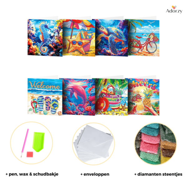 Diamond Painting Kaarten Vakantie en Onderwater