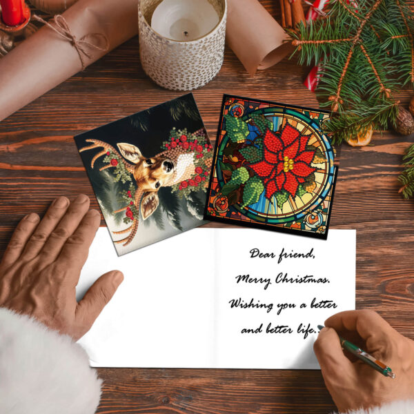 Diamond Painting Kerstkaarten - 12 kaarten - Complete set