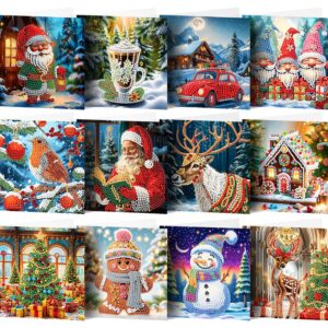 Diamond Painting Kerstkaarten - 12 kaarten - Complete set