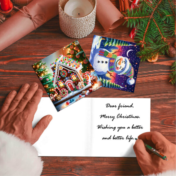 Diamond Painting Kerstkaarten - 12 kaarten - Complete set