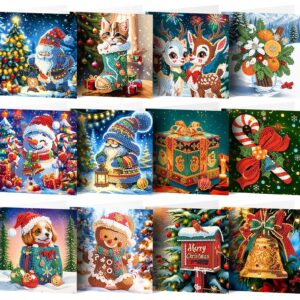 Diamond Painting Kerstkaarten - 12 kaarten - Complete set