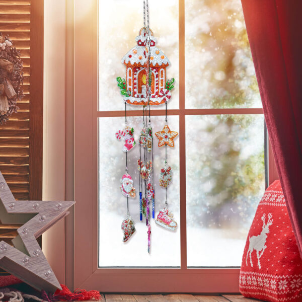 Diamond Painting Windgong 3D Kerst - Kersthuisje