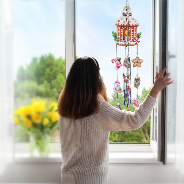 Diamond Painting Windgong 3D Kerst - Kersthuisje