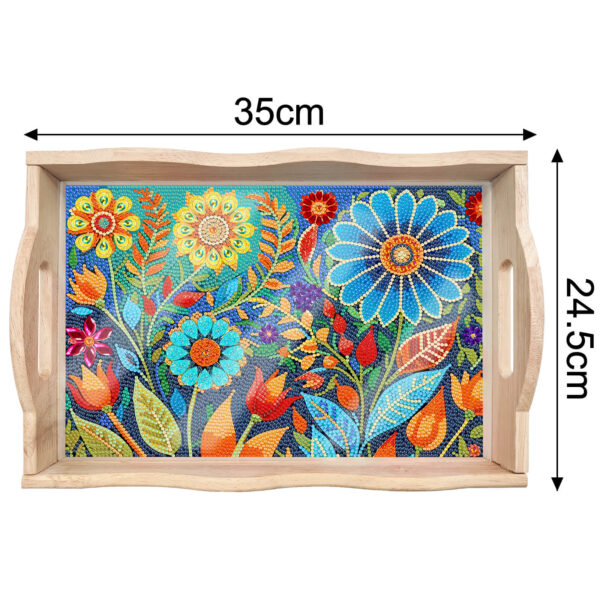 Diamond Painting Dienblad XL - Bloemen (donker)