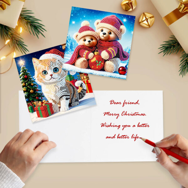 Diamond Painting Kerstkaarten - 12 kaarten - Complete set