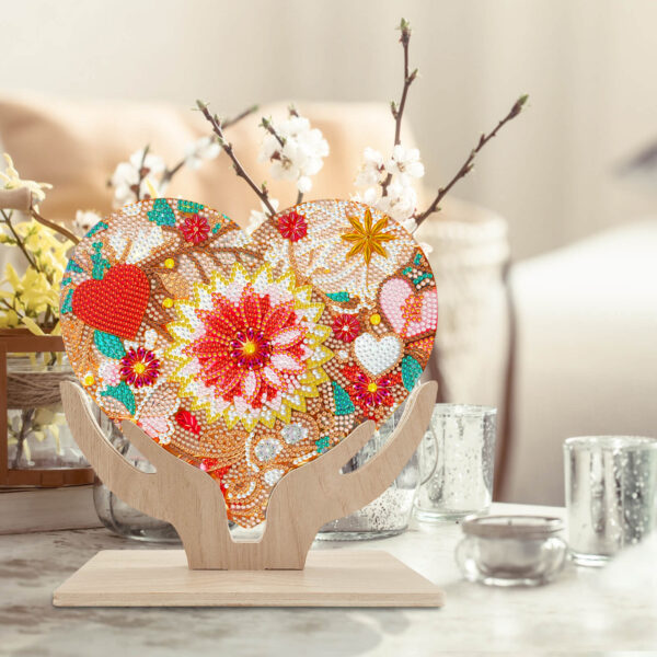 Diamond Painting Hart met bloemen