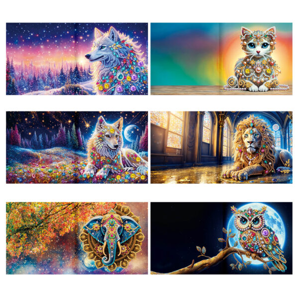 Diamond Painting Kaarten - 6 stuks