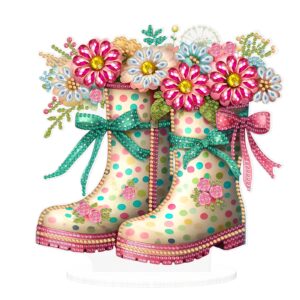Diamond Painting Decoratie - Regenlaarzen met bloemen