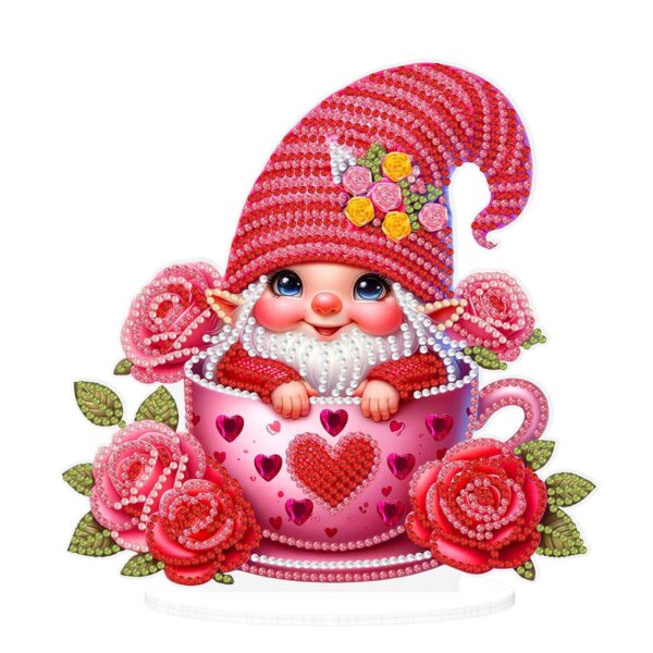 Diamond Painting Decoratie – Kabouter in Theekopje