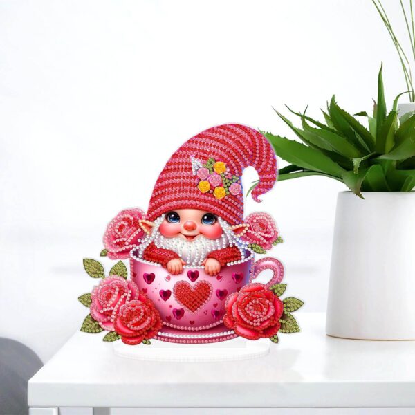 Diamond Painting Decoratie – Kabouter in Theekopje