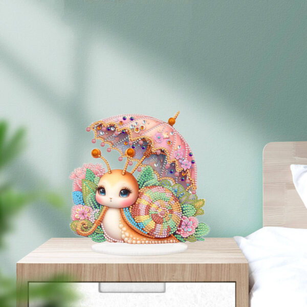 Diamond Painting Decoratie – Schattige Slak met Paraplu