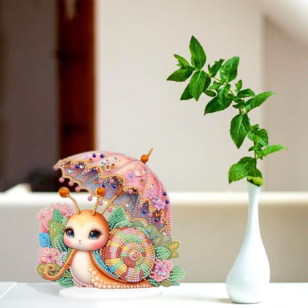 Diamond Painting Decoratie – Schattige Slak met Paraplu