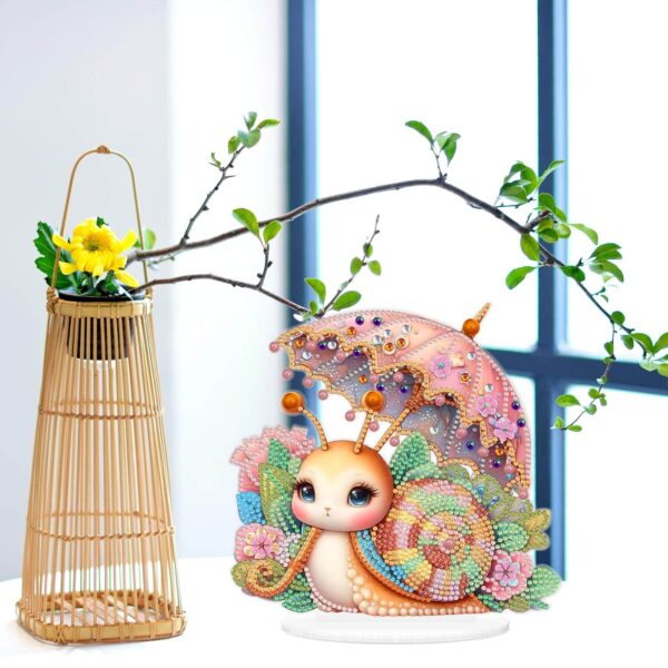 Diamond Painting Decoratie – Schattige Slak met Paraplu