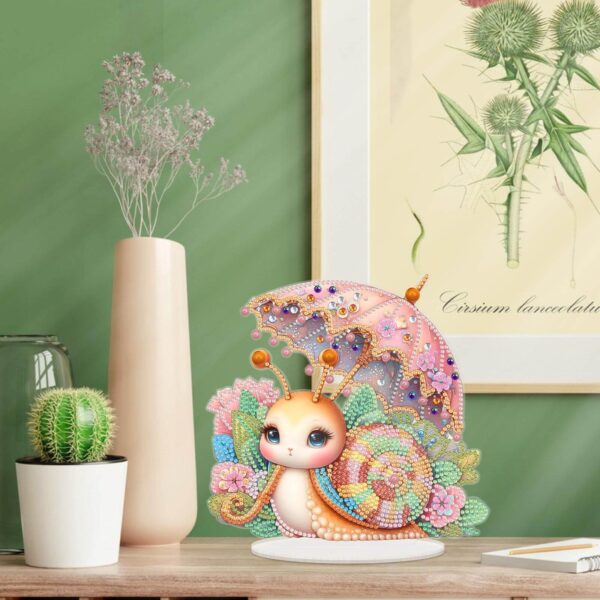 Diamond Painting Decoratie – Schattige Slak met Paraplu