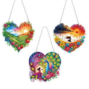 Diamond Painting Raamhangers - Set van 3 - Hart - Natuur