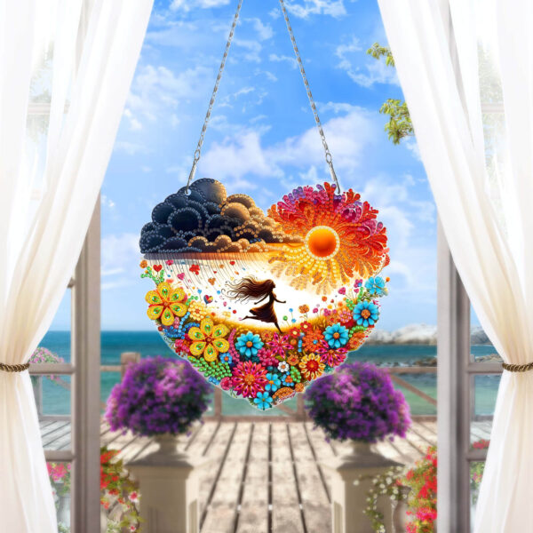 Diamond Painting Raamhangers - Set van 3 - Hart - Natuur