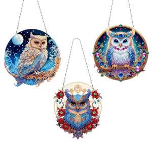 Diamond Painting Raamhangers - Set van 3 - Uilen