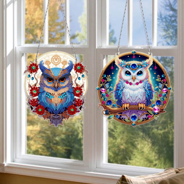 Diamond Painting Raamhangers - Set van 3 - Uilen