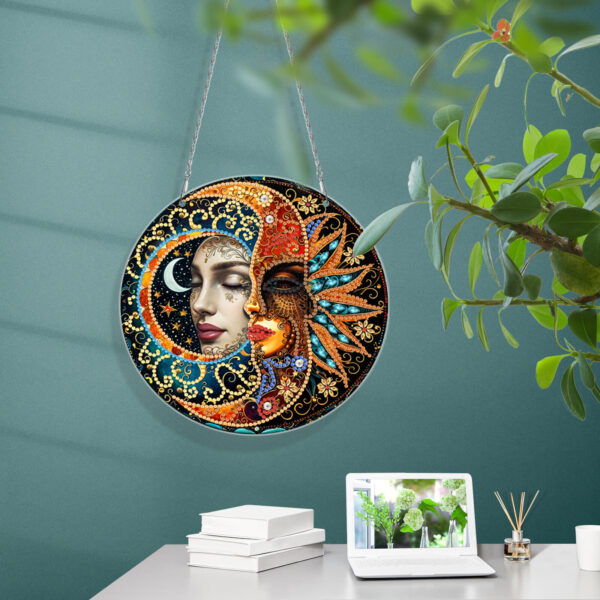 Diamond Painting Raamhangers - Set van 3 - Zon en Maan