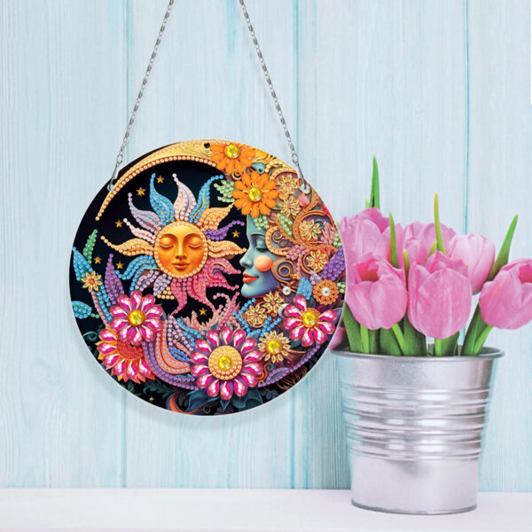 Diamond Painting Raamhangers - Set van 3 - Zon en Maan