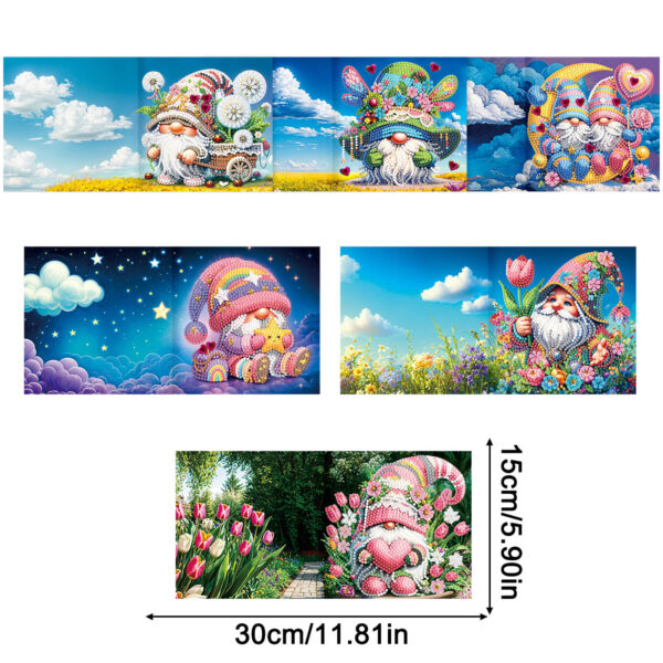 Diamond Painting Kaarten (6) – Kabouters – Set 5