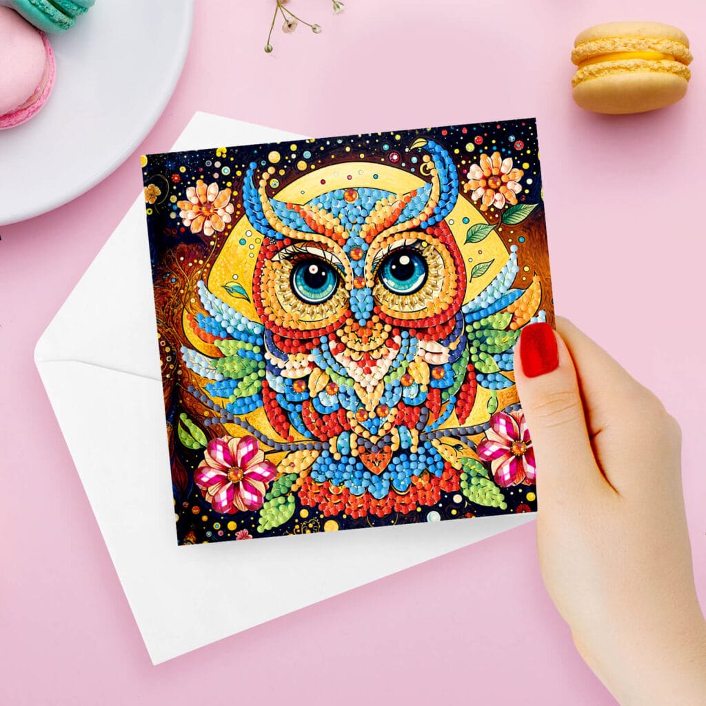 Diamond Painting Kaarten (6) – Vogels en Uilen – Set 6