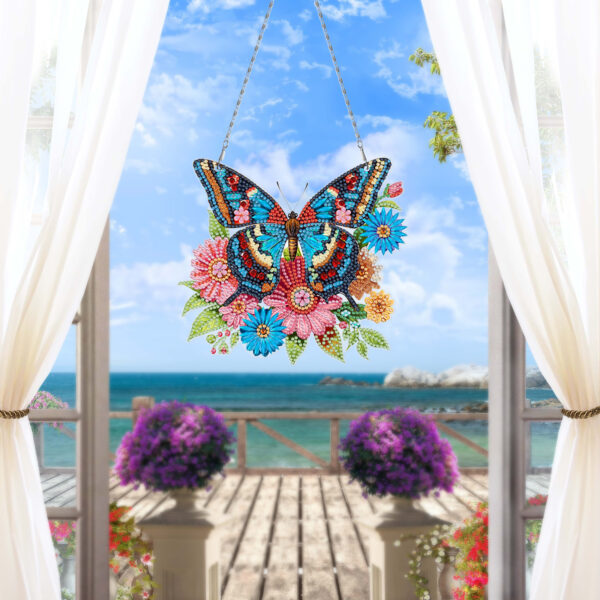 Diamond Painting Raamhangers – Set van 3 – Vlinder, Libelle en Maan