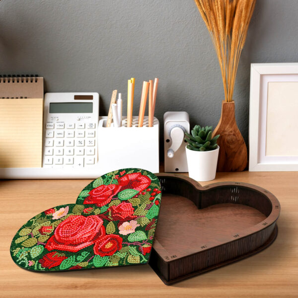 Diamond Painting Opbergdoos - Hart met Bloemen