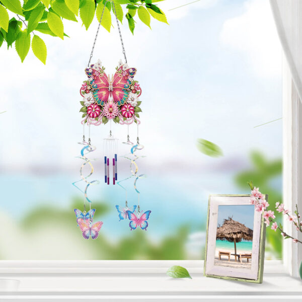 Diamond Painting Windgong 3D – Vlinders & Bloemen